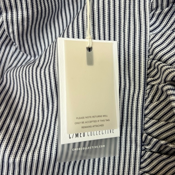 C/MEO collective Revolve one shoulder ruffle mini stripe dress size Small NWT - Picture 5 of 11
